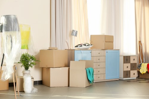 Careful wrapping of fragile household items