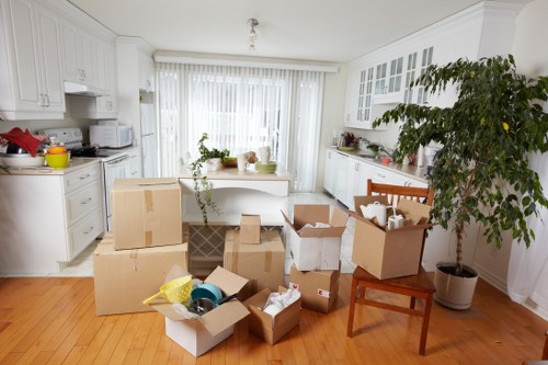 Packed boxes ready for a home move in Hounslow