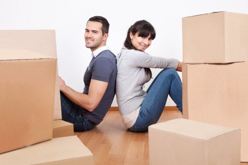 Selection of sturdy cardboard boxes and packing materials